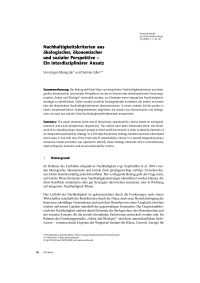 Nachhaltigkeitskriterien aus ökologischer, ökonomischer und sozialer Perspektive – Ein interdisziplinärer Ansatz