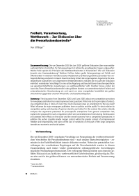 Freiheit, Verantwortung, Wettbewerb – Zur Diskussion über die Pressefusionskontrolle