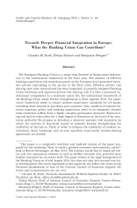 Towards Deeper Financial Integration in Europe: What the Banking Union Can Contribute
