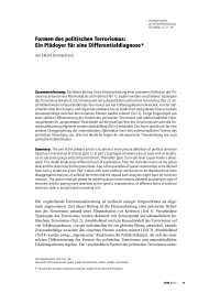 Formen des politischen Terrorismus: Ein Plädoyer für eine Differentialdiagnose