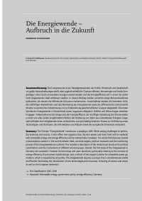 Die Energiewende – Aufbruch in die Zukunft