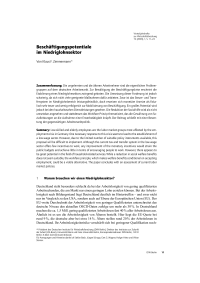 Beschäftigungspotentiale im Niedriglohnsektor