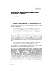Geschichte der quantitativen Konjunkturprognose-Evaluation in Deutschland
