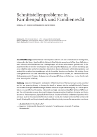 Schnittstellenprobleme in Familienpolitik und Familienrecht