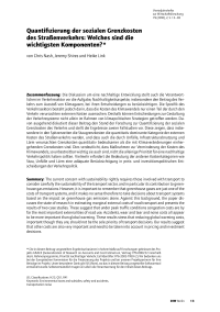 Quantifizierung der sozialen Grenzkosten des Straßenverkehrs: Welches sind die wichtigsten Komponenten