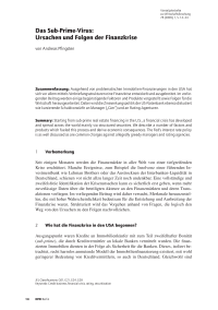 Das Sub-Prime-Virus: Ursachen und Folgen der Finanzkrise