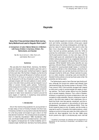 Does Part-Time and Intermittent Work during Early Motherhood Lead to Regular Work Later? A Comparison of Labor Market Behavior of Mothers with Young Children in Germany, Britain, The Netherlands, and Sweden