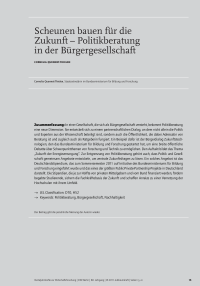 Scheunen bauen für die Zukunft – Politikberatung in der Bürgergesellschaft