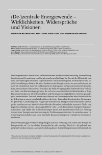 (De-)zentrale Energiewende – Wirklichkeiten, Widersprüche und Visionen
