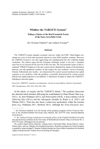 Whither the TARGET2 System Taking a Glance at the Real Economic Facets of the Euro-Area Debt Crisis