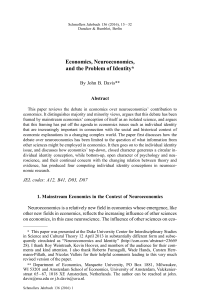 Economics, Neuroeconomics, and the Problem of Identity