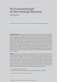 Die Finanzwirtschaft als Rent-Seeking-Ökonomie