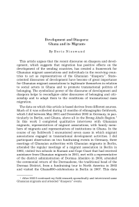 Development and Diaspora: Ghana and its Migrants