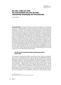 Die Jahre 1989 und 1990: Das wirtschaftliche Desaster der DDR – schleichender Niedergang und Schocktherapie
