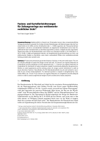 Fusions- und Kartellerleichterungen für Zeitungsverlage aus wettbewerbsrechtlicher Sicht