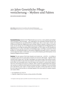 20 Jahre Gesetzliche Pflegeversicherung – Mythen und Fakten