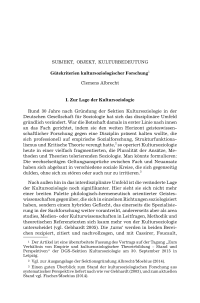 Subjekt, Objekt, Kulturbedeutung. Gütekriterien kultursoziologischer Forschung