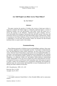 Are Tall People Less Risk Averse Than Others?