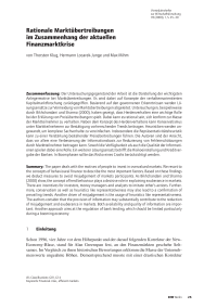 Rationale Marktübertreibungen im Zusammenhang der aktuellen Finanzmarktkrise