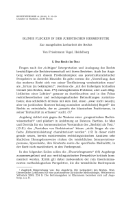 Blinde Flecken in der juristischen Hermeneutik. Zur mangelnden Lesbarkeit des Rechts