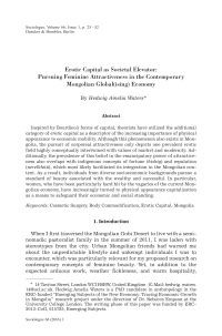 Erotic Capital as Societal Elevator: Pursuing Feminine Attractiveness in the Contemporary Mongolian Global(ising) Economy