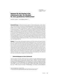 Optionen für den Einstieg in den Arbeitsmarkt oder: Ein Lehrstück für einen gescheiterten Politikwechsel