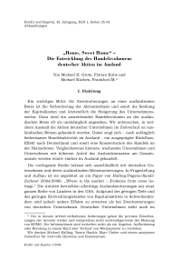 "Home, Sweet Home„ – Die Entwicklung des Handelsvolumens deutscher Aktien im Ausland