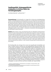 Familienpolitik: Ordnungspolitische Leitplanken im dichten Nebel des Verteilungskampfes