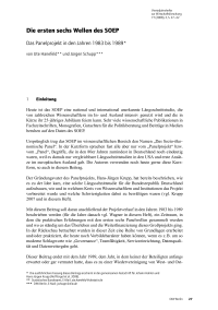 Die ersten sechs Wellen des SOEP – Das Panelprojekt in den Jahren 1983 bis 1989