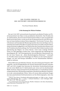 Der Tilsiter Frieden in der deutschen Geschichtsschreibung