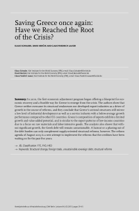 Saving Greece once again: Have we Reached the Root of the Crisis?