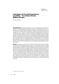 Lebenslagen und Verwirklichungschancen (capability) – Verschiedene Wurzeln, ähnliche Konzepte