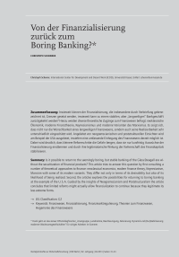 Von der Finanzialisierung zurück zum Boring Banking