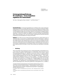 Existenzgründungsförderung für Arbeitslose – Erste Evaluationsergebnisse für Deutschland