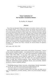 Some Limitations of the Socialist Calculation Debate