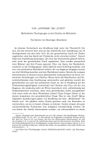 Von “antwerk“ bis “zunft“. Methodische Überlegungen zu den Zünften im Mittelalter