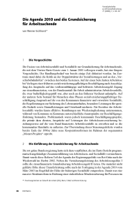 Die Agenda 2010 und die Grundsicherung für Arbeitsuchende