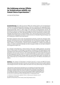 Die Schätzung externer Effekte im Verkehrswesen mithilfe von Stated-Choice-Experimenten