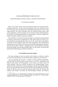 Die Halbwertszeit der Kultur. Kultursoziologie zwischen Geistes- und Kulturwissenschaft