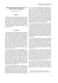 Individual Heterogeneity, Job Matching, and Returns to Tenure in Germany