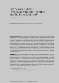 Keynes oder Mises Wer hat die bessere Therapie für die Schuldenkrise