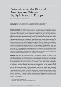 Determinanten des Ein- und Ausstiegs von Private-Equity-Häusern in Europa