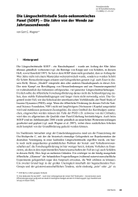 Die Längsschnittstudie Sozio-oekonomisches Panel (SOEP) – Die Jahre von der Wende zur Jahrtausendwende