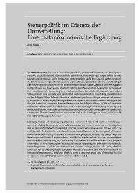 Steuerpolitik im Dienste der Umverteilung: Eine makroökonomische Ergänzung