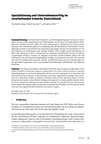 Spezialisierung und Unternehmenserfolg im verarbeitenden Gewerbe Deutschlands