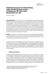 Kinderbetreuung und Vorschulerziehung sollten flexibel gestaltet werden – Erziehung muss für Eltern keine ökonomische Last sein