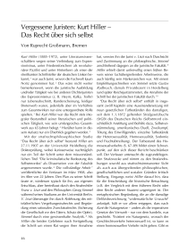 Vergessene Juristen: Kurt Hiller – Das Recht über sich selbst