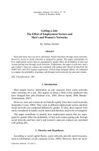 Getting a Job: The Effect of Employment Sectors and Men's and Women's Networks