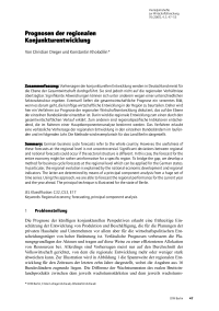 Prognosen der regionalen Konjunkturentwicklung