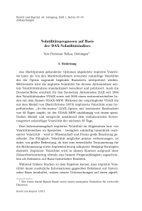 Volatilitätsprognosen auf Basis der DAX-Volatilitätsindizes